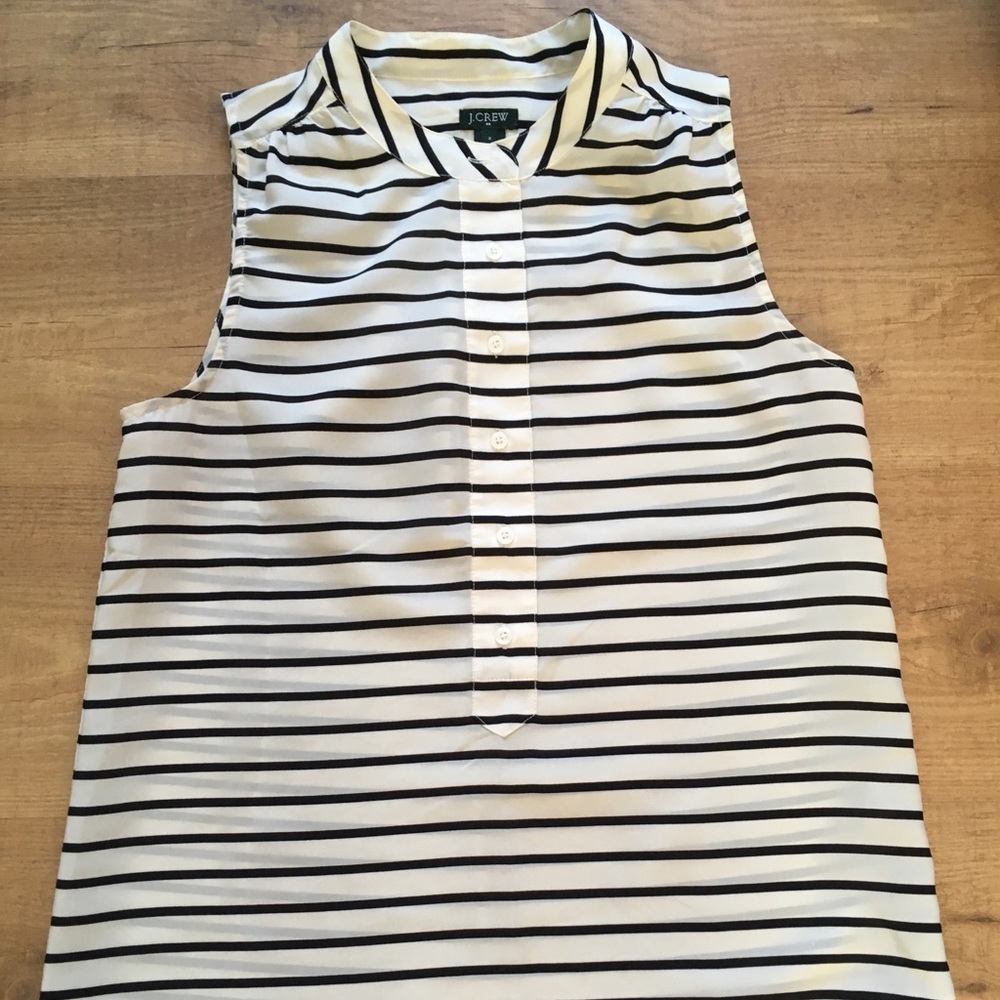 J. Crew Striped Button Down  Tank Top